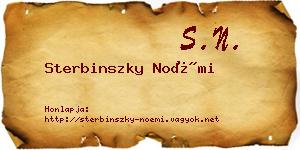 Sterbinszky Noémi névjegykártya